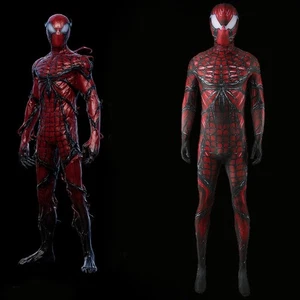  Disfraz de Hombre Araña Rojo Spiderman Veneno Cosplay Mono Halloween para Adulto - Imagen 1 de 20