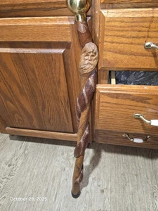 Vintage handgeschnitzter Gehstock Stock Mann Galionsfigur gedreht  - Bild 1 von 7