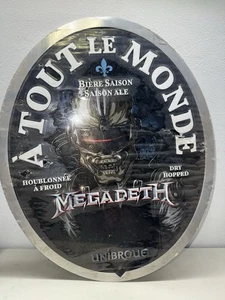 Unibroue A Tout Le Monde Tin Beer Sign Megadeth Music Band Memorabilia - NEW - Picture 1 of 5