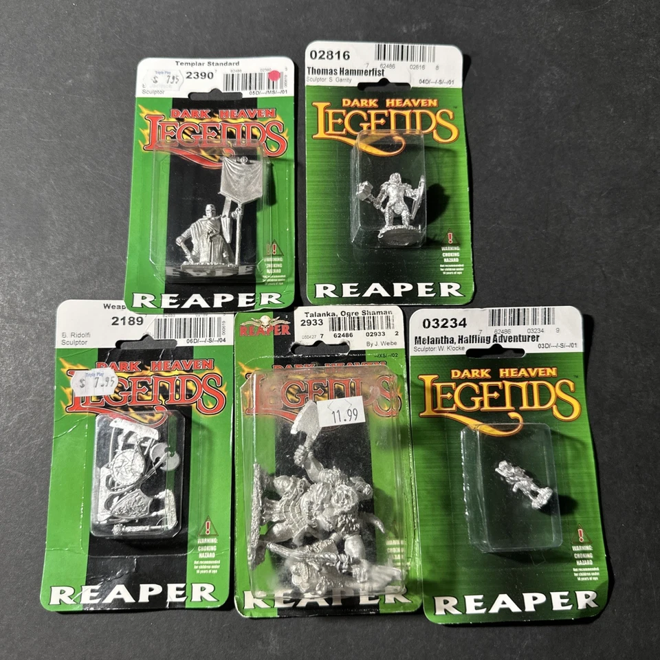 Miniaturas Reaper: Lote de 5 figuras selladas (metal) sin pintar sin montar B2152 Foto 1 de 1