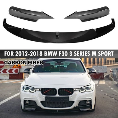 Alerón labial de parachoques delantero de fibra de carbono deportivo adecuado para BMW F30 M 2012-2018 Foto 1 de 4
