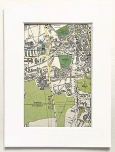 Vintage c. 1950 London Map - Mounted - CROYDON AIRPORT 43 - Picture 1 of 1