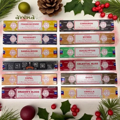 Christmas 12 Pack Mixed Original Satya Genuine Incense Stick boxes 12 x 15g - Image 1 of 2