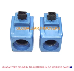JCB BACKHOE - TRANS. SOLENOID COIL, FLAT PIN 12V - 2 PCS. (477/00824 25/221054) - Picture 1 of 9