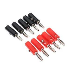 10x Connecteur Plastique Argenté Pratique Audio Fiche Banane 4mm - Photo 1/7