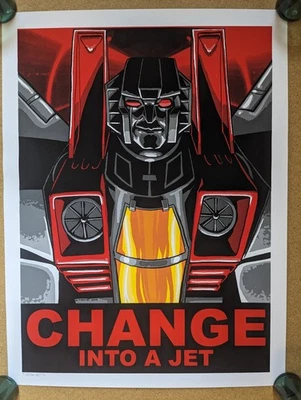 CHANGE INTO A JET - Tim Doyle (edition of 20) print 18" x 24" Transformers Obama - Image 1 of 4