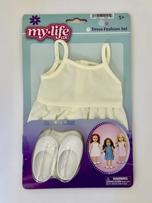 NUEVO Conjunto de Vestido My Life As Doll Amarillo Claro Conjunto y Zapatos Blancos 18 Ropa para Muñecas Foto 1 de 2