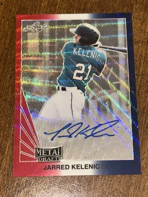 JARRED KELENIC 2019 Leaf Metal Draft Throwback Red/White/Blue AUTOGRAPH #2/5 - Image 1 of 2