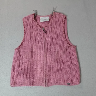 Chaleco Suéter Giesswein De Colección Para Mujer 38 Rosa Pescador Tejido Texturizado Preppy Foto 1 de 4
