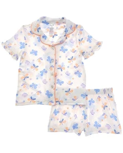 Rene Rofe 2Pc Happy Days Ruffle Trim Pajama Short Set - Picture 1 of 3