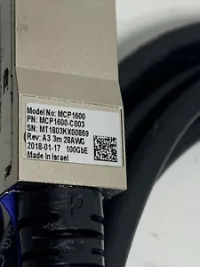 Cable Melanox 100 Gb/s QSFP28 Conexión Directa Cobre 3 m Modelo: MCP1600-003 - Imagen 1 de 8