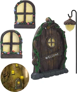 ZZICEN Fairy Door for Tree Decorations - Miniature Fairy Garden Accessories Outd - Picture 1 of 12