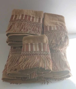 AVANTI Algodon FRINGED (8 PC) BATH HAND TOWEL SET WASHCLOTH - Picture 1 of 6