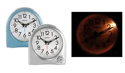 SEIKO alarm clock luminous quite sweep snooze light QHE1204 volume control - Image 1 of 4