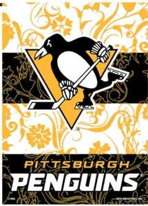 Pittsburgh Penguins 13 x 18 Inch Double Sided Knitted Polyester Garden Flag - Picture 1 of 1
