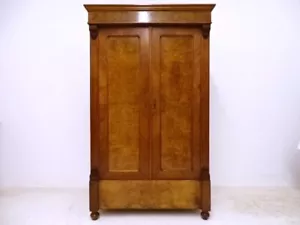 GRÜNDERZEIT SCHRANK UM 1900 / NUSSBAUM FURNIER - Bild 1 von 7