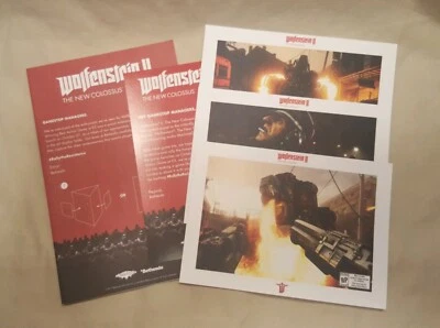 Nuevo Bethesda Wolfenstein 2 GameStop Managers Promo Art Print Set Foto 1 de 4