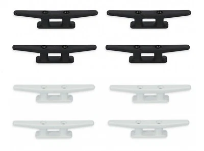 BOOTSZUBEHÖR.ONLINE 4x Festmacher Klampe Boot Belegklampe Steg Befestigung Leine Kunststoff Schiff