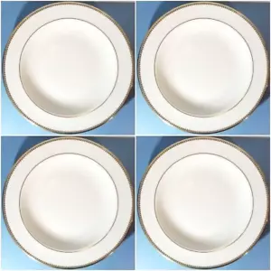 Vera Wang Vera Lace Gold Rim Soup Bowl 4 Rim Soup bowls w/tags #50146901012 - Picture 1 of 7