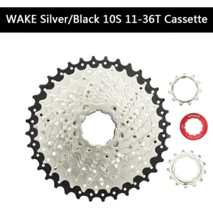 WAKE Silver/Black 10S 11-36T Cassette Freewheel MTB Mountain Bike Bicycle - Picture 1 of 1
