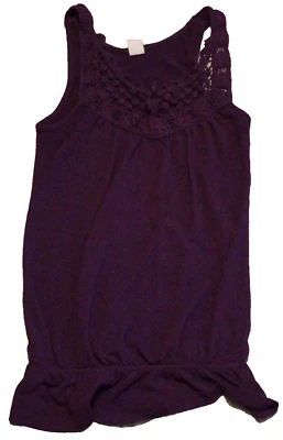 Camiseta sin mangas Rhapsody camisola para mujer mediana púrpura liso crochet pecho sin mangas Foto 1 de 4