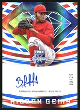 2020 Elite Extra Hidden Gems Autographs Red White Blue #44 Eduard Bazardo /25