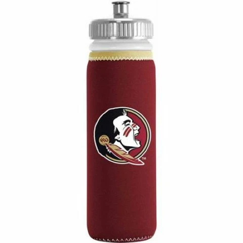 Florida St Seminole Logo Travel Squeeze Sports Gym Water Bottle 22 Neoprene Wrap Cover