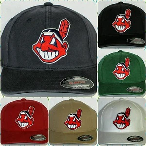 Cleveland Indians "FLEX FIT" CAP ⚾HAT ⚾️CLASSIC MLB PATCH/LOGO ⚾3 Sizes ⚾️NEW - Picture 1 of 5