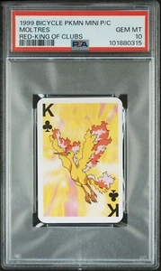 1999 BICYCLE POKEMON MINI PLAYING CARDS RED DECK MOLTRES PSA 10 - Picture 1 of 2