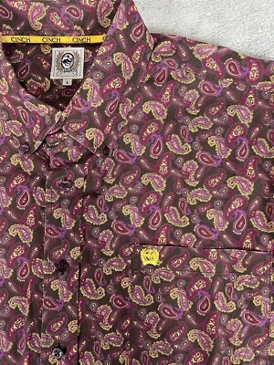Camisa Cinch Para Hombres Grande Púrpura Cachemira Western Abotonada Vaquero Rodeo Ranchero Foto 1 de 4