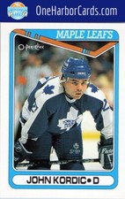 1990 O-Pee-Chee Toronto Maple Leafs Hockey Card #401 John Kordic