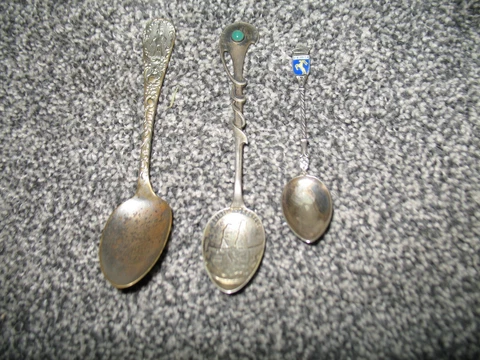 Vintage German Souvenir Spoon 800 Silver Lot of 3 Cover