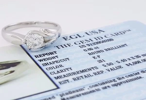 Round Diamond Solitaire Engagement Ring EGL E-F/ SI1 0.65 ct Platinum Rtl $4,668 - Picture 1 of 11