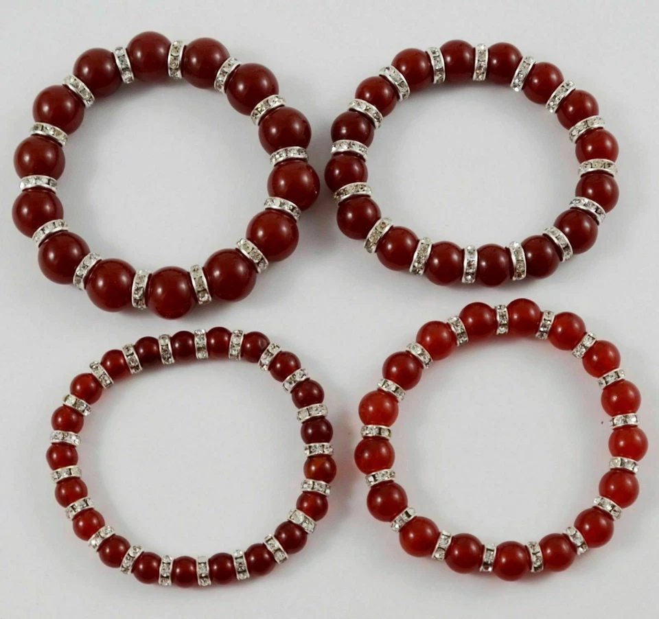 Edelsteine-Achat Armband 17-18, 19-20, 21-22, 23-24 cm Perlen Ø 8,10,12,14mm Neu - Bild 1 von 1