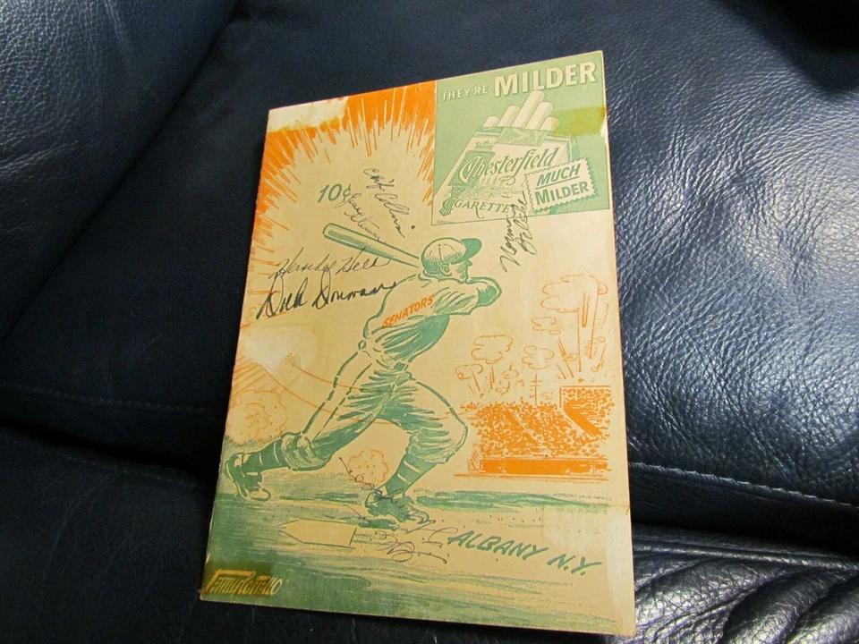 Albany Senators 1949 Program score card signed - Image 1 of 4