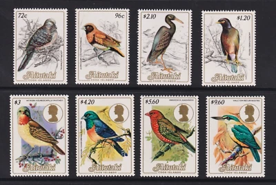 Aitutaki SG 487-494 ~ 1984 Cook Islands Set of 8 x Bird Stamps MUH - A4 - Image 1 of 3