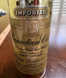 CANADIAN CLUB WHISKEY BOTTLE MADE FOR CARRIE RENYOLDS (EMPTY) HIRAM WALKER & SON - Picture 1 of 5