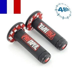 Poignées guidon moto en caoutchouc ROUGE 22mm motocross vélo VTT ProTaper - Picture 1 of 7