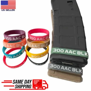 300 AAC Blackout Magazine ID Marking Bands /BLK Upper Receiver Mag Silicone Band - Picture 1 of 13