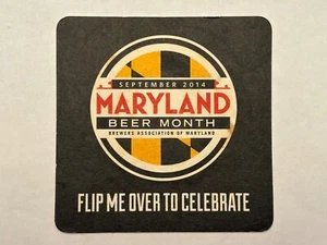 Maryland Beer Month Coaster Cardboard Drink September 2014 Brewers Assoc Harvest - Picture 1 of 3