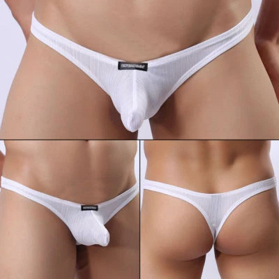 Calcinha Masculina G String Tanga Bolsa Bulge Micro Biquíni T-back Roupa Íntima Cueca - Imagem 1 de 4