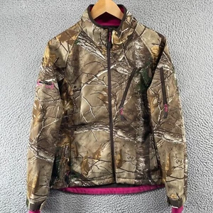 Realtree Camo Soft Shell Jacket Lined Women's Size Large Pink Windproof - Picture 1 of 12
