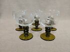 8 Römer Olive Green Mini Cordial Glasses Etched Grape Leaves - Vienna