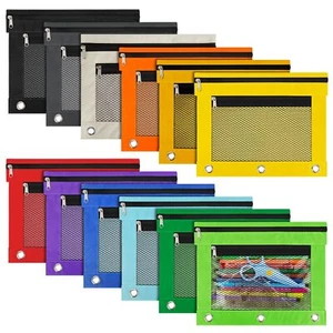 3 Pack 3-Ring Binder Pencil Pouches with Zipper for Classroom Students Teachers - Picture 1 of 6