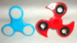 SPINNERS--TWO--1 BLACK  1 TURQUOISE----L@@K - Picture 1 of 2