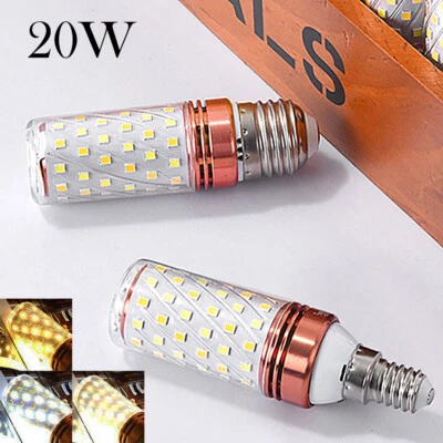 E27 E14 20w Tricolor Led Bulb 360° Beam Angle 110v/220v Light Warm White Corn - Image 1 of 4