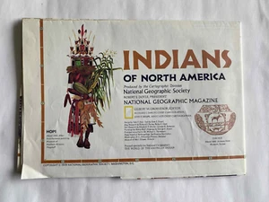 Indians of North America paper Map , Insert National Geographic Magazine - GOOD - Picture 1 of 3