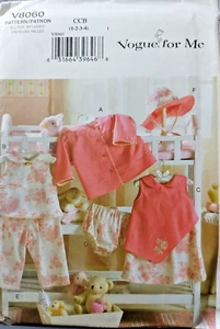 Vogue Sewing Pattern 8060 Toddler Girls 1-4 Easy Dress Top Panties Pants and Hat - Picture 1 of 5