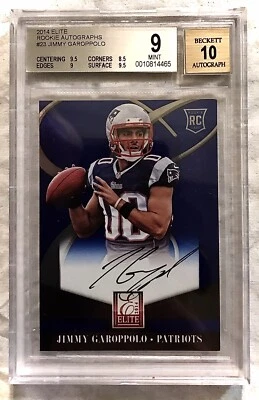 2014 Elite BGS 9 10 RC Auto Jimmy Garoppolo Autograph #23 Rookie 49ers Raiders - Image 1 of 2