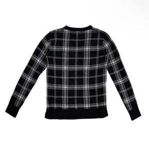 A New Day Plaid Print Cozy Knit Sweater Black/White Size S - Picture 1 of 3